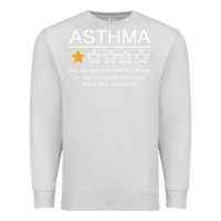 Dove Grey funny asthma awareness one star rating inhaler wheezy breath t shirt Premium Sweatshirt - linhVisuals