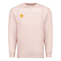Pale Pink funny asthma awareness one star rating inhaler wheezy breath t shirt Premium Sweatshirt - linhVisuals