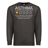 Smoke funny asthma awareness one star rating inhaler wheezy breath t shirt Premium Sweatshirt - linhVisuals