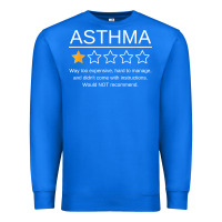 True Royal funny asthma awareness one star rating inhaler wheezy breath t shirt Premium Sweatshirt - linhVisuals