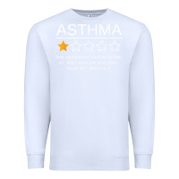 White funny asthma awareness one star rating inhaler wheezy breath t shirt Premium Sweatshirt - linhVisuals