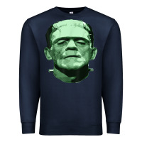 Navy frankenstein monster classic horror flick t shirt Premium Sweatshirt - linhVisuals