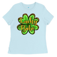 Baby Blue St. Patrick's Lucky babe Ladies Tee - OliviaCreatesArt