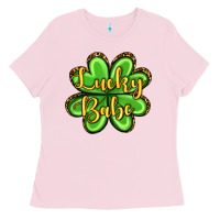 Bubblegum Pink St. Patrick's Lucky babe Ladies Tee - OliviaCreatesArt