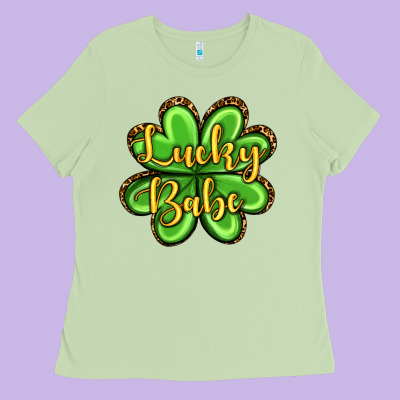 St. Patrick's Lucky Babe Ladies Tee Designed By Oliviacreatesart