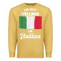 Antique Gold i'm not yelling i'm italian t shirt Premium Sweatshirt - linhVisuals
