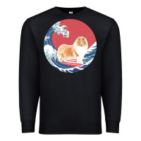 Black rough collie t  shirt rough collie gifts   ocean waves surfing rough c Premium Sweatshirt - linhVisuals