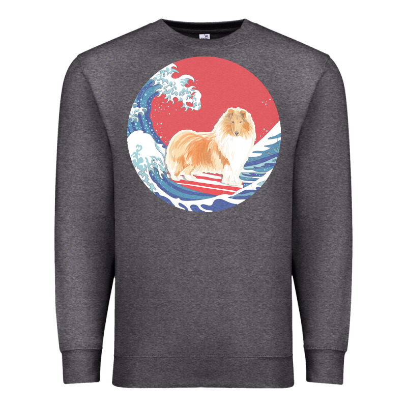 Rough Collie T  Shirt Rough Collie Gifts   Ocean Waves Surfing Rough C Premium Sweatshirt by linhVisuals | Teevron