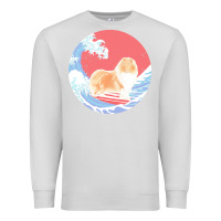 Dove Grey rough collie t  shirt rough collie gifts   ocean waves surfing rough c Premium Sweatshirt - linhVisuals