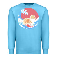 Ocean Blue rough collie t  shirt rough collie gifts   ocean waves surfing rough c Premium Sweatshirt - linhVisuals