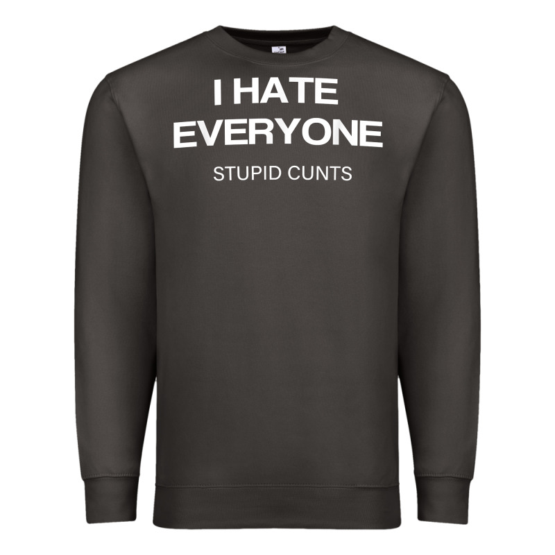 I Hate Everyone Stupid Cunts T Shirt Premium Sweatshirt by linhVisuals | Teevron