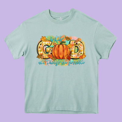 With God All Things Are Possible Heavy Core Tee Designed By Cowgirlartshop