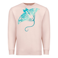 Pale Pink hawaii tribal manta ray hawaiian shirt shark lover t shirt Premium Sweatshirt - linhVisuals