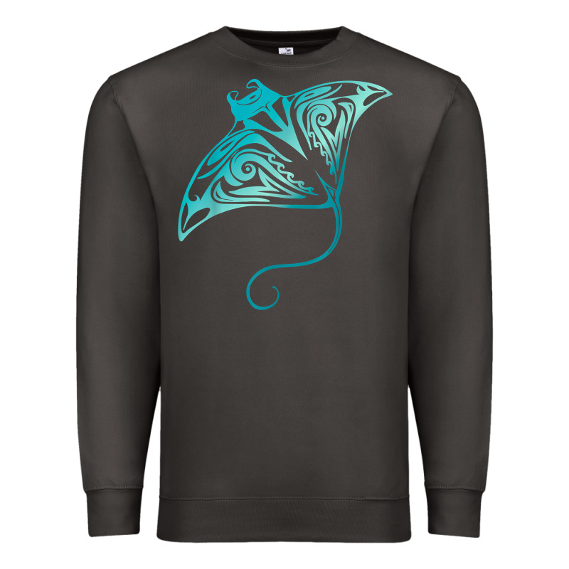 Hawaii Tribal Manta Ray Hawaiian Shirt Shark Lover T Shirt Premium Sweatshirt by linhVisuals | Teevron