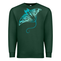 Sports Green hawaii tribal manta ray hawaiian shirt shark lover t shirt Premium Sweatshirt - linhVisuals