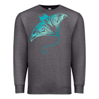 Charcoal Heather hawaii tribal manta ray hawaiian shirt shark lover t shirt Premium Sweatshirt - linhVisuals