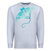 Heather Grey hawaii tribal manta ray hawaiian shirt shark lover t shirt Premium Sweatshirt - linhVisuals