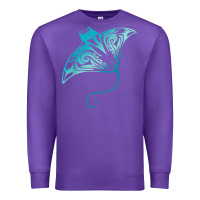 Purple hawaii tribal manta ray hawaiian shirt shark lover t shirt Premium Sweatshirt - linhVisuals