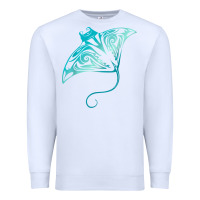 White hawaii tribal manta ray hawaiian shirt shark lover t shirt Premium Sweatshirt - linhVisuals