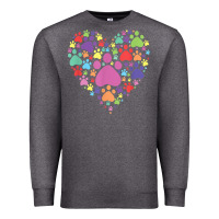 Charcoal Heather heart paw print dog cat lover valentines day t shirt Premium Sweatshirt - linhVisuals