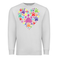 Dove Grey heart paw print dog cat lover valentines day t shirt Premium Sweatshirt - linhVisuals