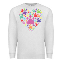 Oatmeal Heather heart paw print dog cat lover valentines day t shirt Premium Sweatshirt - linhVisuals
