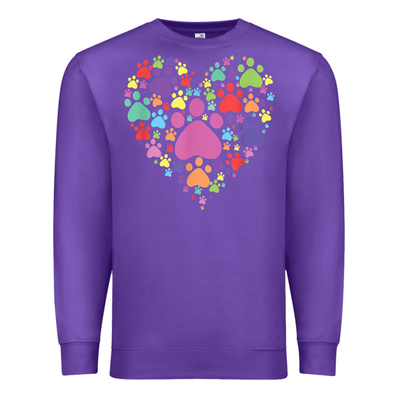 Heart Paw Print Dog Cat Lover Valentines Day T Shirt Premium Sweatshirt by linhVisuals | Teevron
