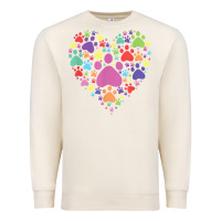Sandshell heart paw print dog cat lover valentines day t shirt Premium Sweatshirt - linhVisuals