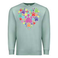 Seafoam heart paw print dog cat lover valentines day t shirt Premium Sweatshirt - linhVisuals