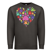 Smoke heart paw print dog cat lover valentines day t shirt Premium Sweatshirt - linhVisuals