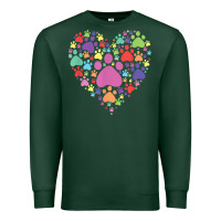 Sports Green heart paw print dog cat lover valentines day t shirt Premium Sweatshirt - linhVisuals