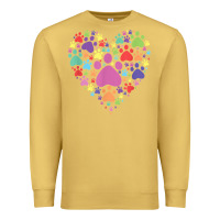 Antique Gold heart paw print dog cat lover valentines day t shirt Premium Sweatshirt - linhVisuals