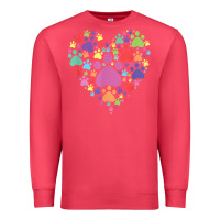 Cardinal heart paw print dog cat lover valentines day t shirt Premium Sweatshirt - linhVisuals