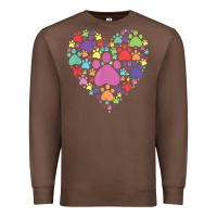 Chestnut heart paw print dog cat lover valentines day t shirt Premium Sweatshirt - linhVisuals