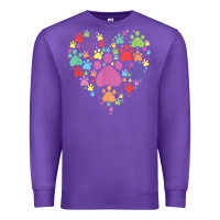 Heart Paw Print Dog Cat Lover Valentines Day T Shirt Premium Sweatshirt | Teevron
