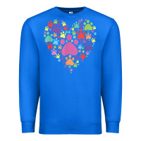 True Royal heart paw print dog cat lover valentines day t shirt Premium Sweatshirt - linhVisuals
