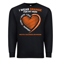 Black i wear orange for my mom ms multiple sclerosis awareness t shirt Premium Sweatshirt - linhVisuals