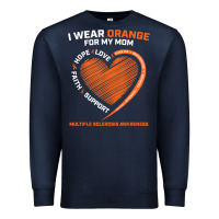 Navy i wear orange for my mom ms multiple sclerosis awareness t shirt Premium Sweatshirt - linhVisuals