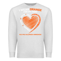 Oatmeal Heather i wear orange for my mom ms multiple sclerosis awareness t shirt Premium Sweatshirt - linhVisuals
