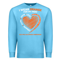 Ocean Blue i wear orange for my mom ms multiple sclerosis awareness t shirt Premium Sweatshirt - linhVisuals