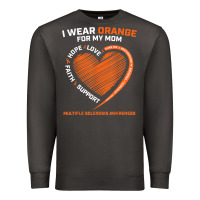 Smoke i wear orange for my mom ms multiple sclerosis awareness t shirt Premium Sweatshirt - linhVisuals