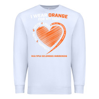 White i wear orange for my mom ms multiple sclerosis awareness t shirt Premium Sweatshirt - linhVisuals