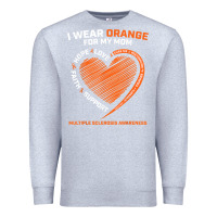 Heather Grey i wear orange for my mom ms multiple sclerosis awareness t shirt Premium Sweatshirt - linhVisuals