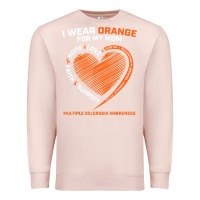Pale Pink i wear orange for my mom ms multiple sclerosis awareness t shirt Premium Sweatshirt - linhVisuals