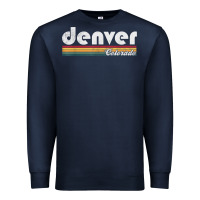 Navy denver colorado vintage 70's 80's retro style men women t shirt Premium Sweatshirt - linhVisuals