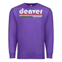 Purple denver colorado vintage 70's 80's retro style men women t shirt Premium Sweatshirt - linhVisuals