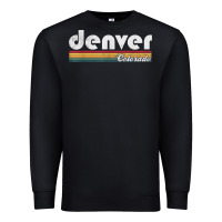 Black denver colorado vintage 70's 80's retro style men women t shirt Premium Sweatshirt - linhVisuals