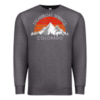 Charcoal Heather retro vintage steamboat springs colorado distressed t shirt Premium Sweatshirt - linhVisuals