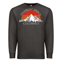 Smoke retro vintage steamboat springs colorado distressed t shirt Premium Sweatshirt - linhVisuals