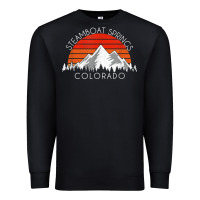 Black retro vintage steamboat springs colorado distressed t shirt Premium Sweatshirt - linhVisuals
